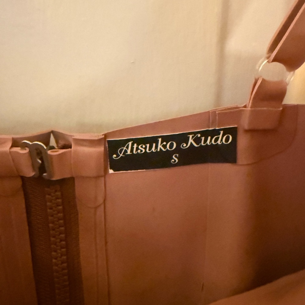 Chic Tan Midi Latex Atsuko Kudo Dress - Picture 6 of 6